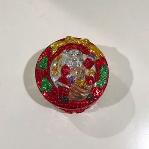 Vintage Christmas Holiday Ceramic Trinket Box